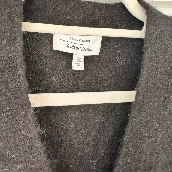 & Other Stories Black Cardigan with Gold Dinosaur Buttons - Picture 4 of 10